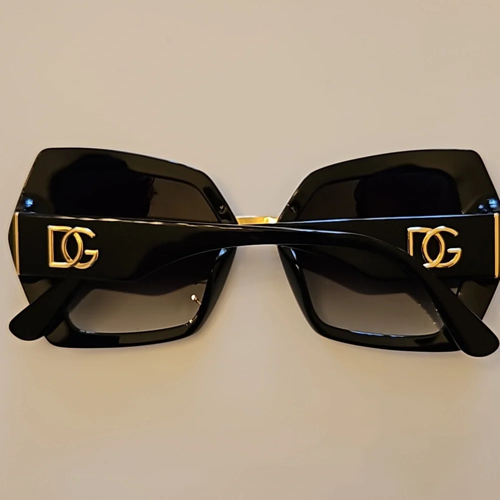 Dolce & Gabbana Black and Gold Sunglasses with Box, Case, Pouch,Care Booklet - Picture 8 of 13